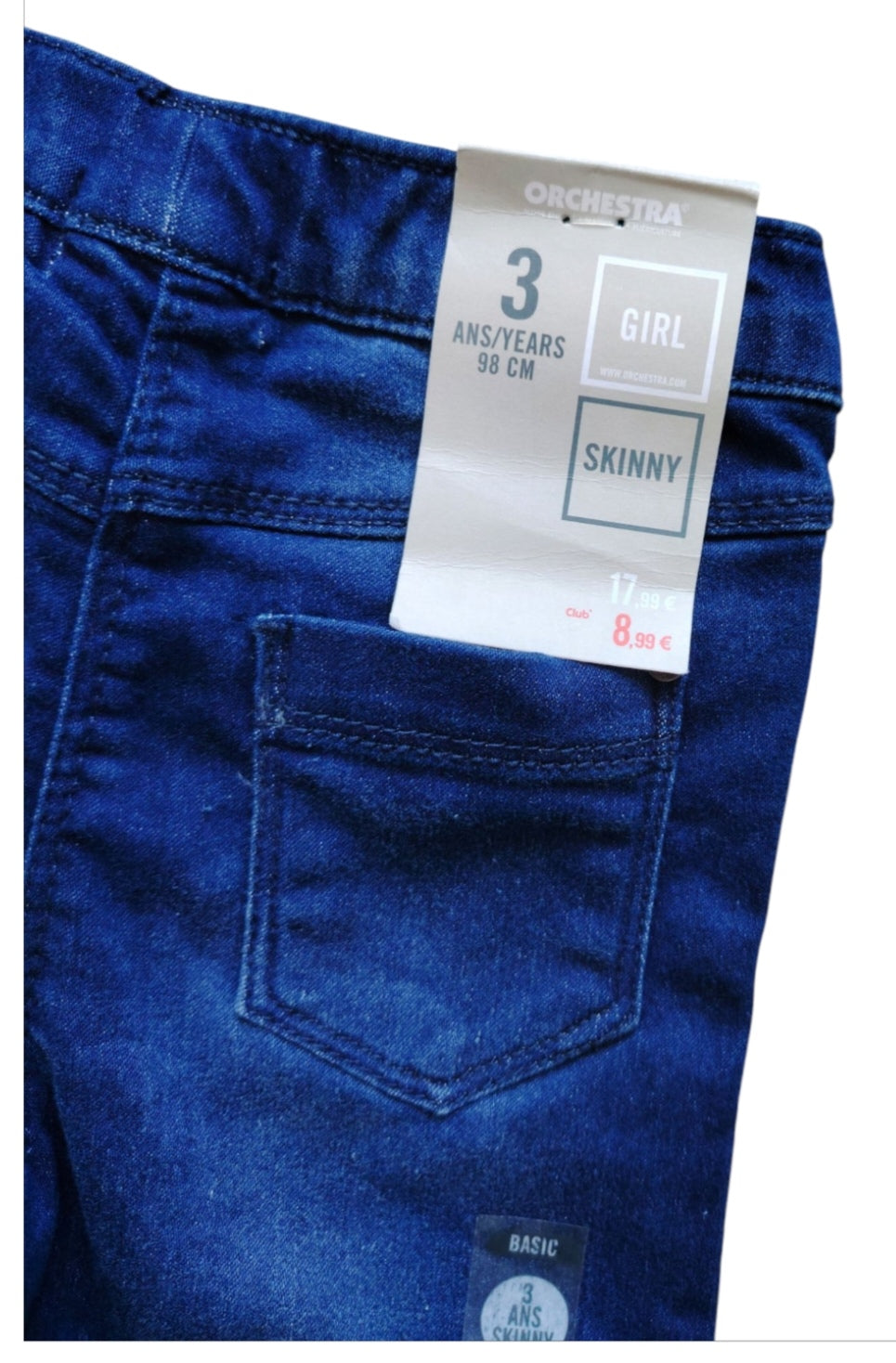 Pantalon jean orchestra fille.    (3 ans)