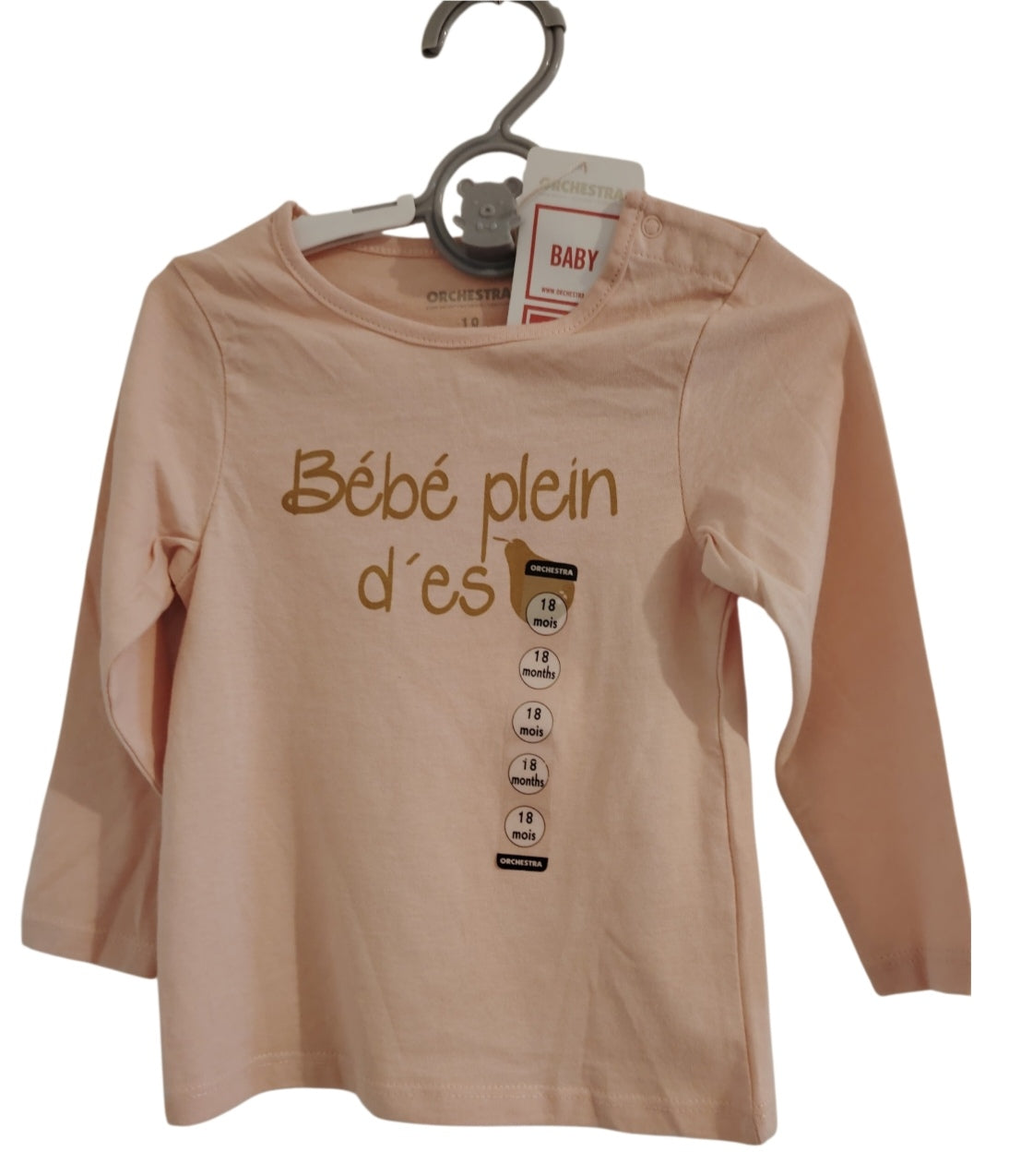 Tee-shirt manches longues orchestra destockage neuf 18 mois